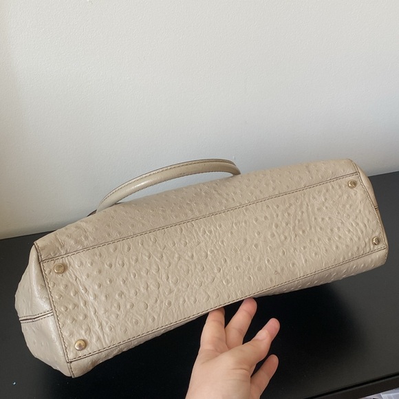 Kate Spade Bristol Drive Loden Embossed Ostrich Soft Taupe Leather Bag - Picture 9 of 16